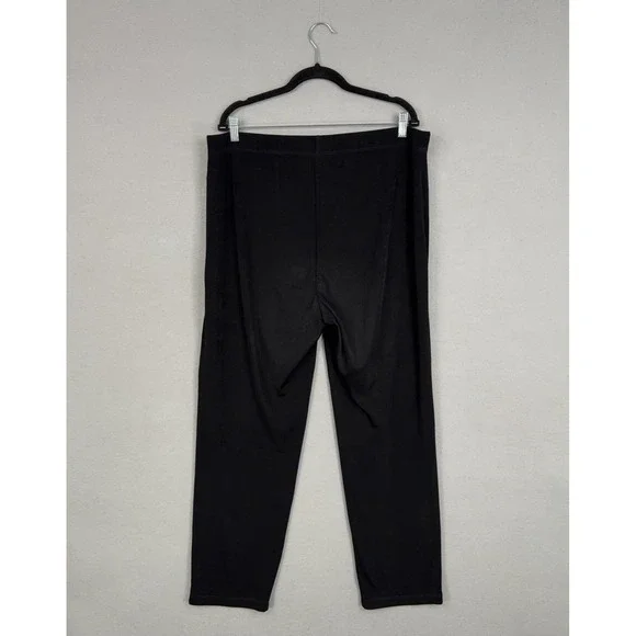Chicos Pants Womens XL Black Pull On Stretch Straight Leg Acetate Blend Travel - Picture 6 of 16